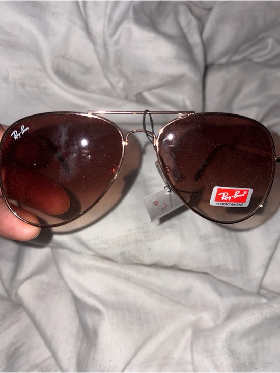Ray-Ban Gold Frame Brown Lens Aviator Sunglasses